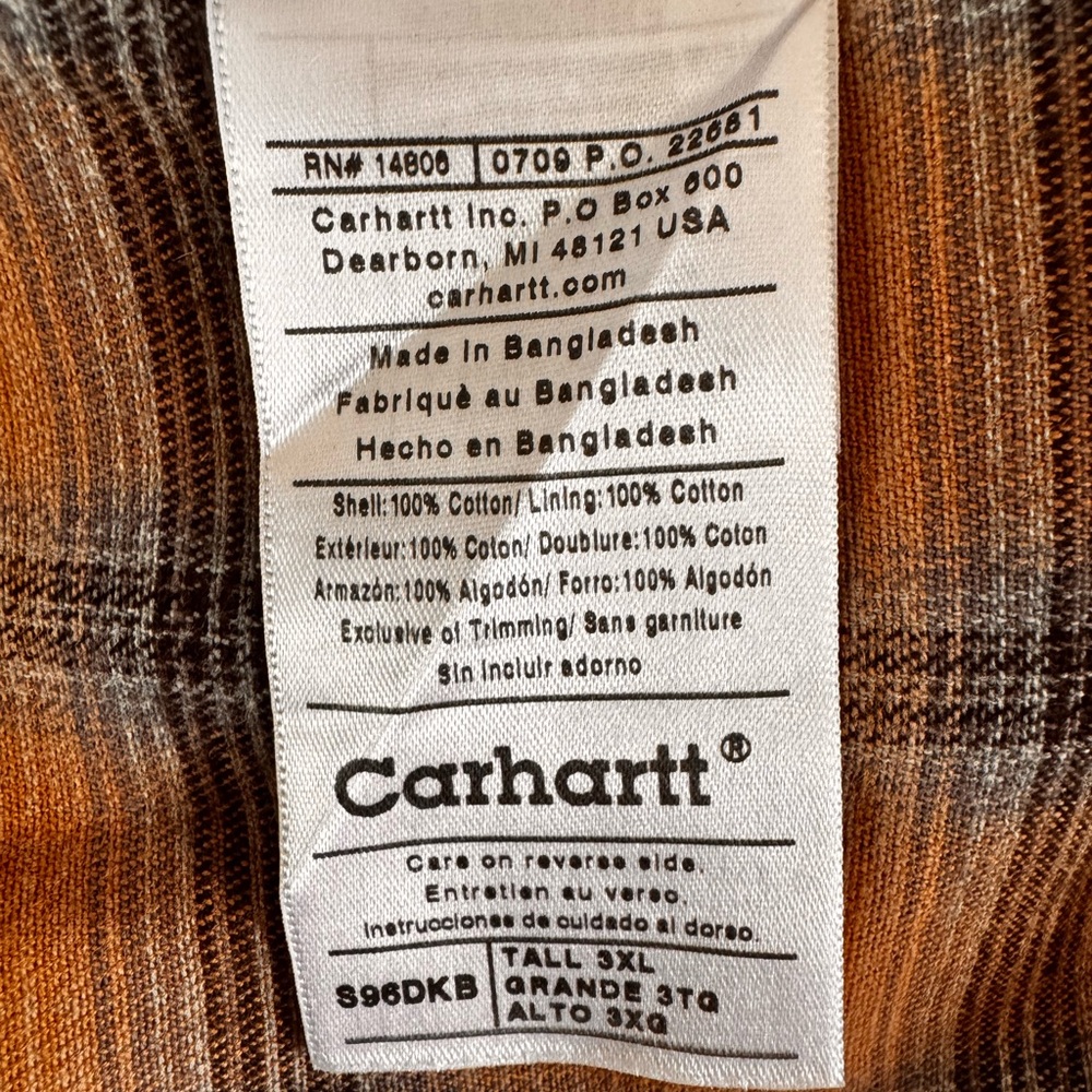 Vintage Carhartt Flannel-lined Canvas Shirt Jacket - Picture 7 of 9